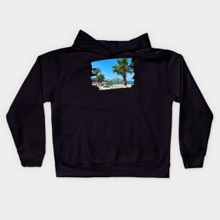 Beautiful photography of ocean waves and sunset sky landscape Aegean sea nature lovers Kids Hoodie